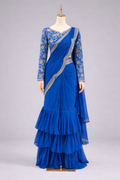 Royal blue  sequin lehanga Saree