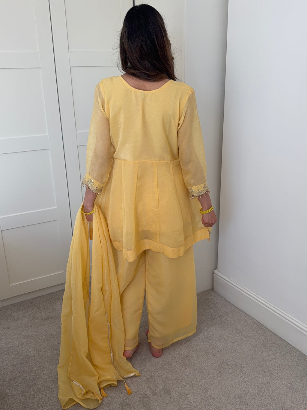 Chanda-Butter Yellow palazzo set