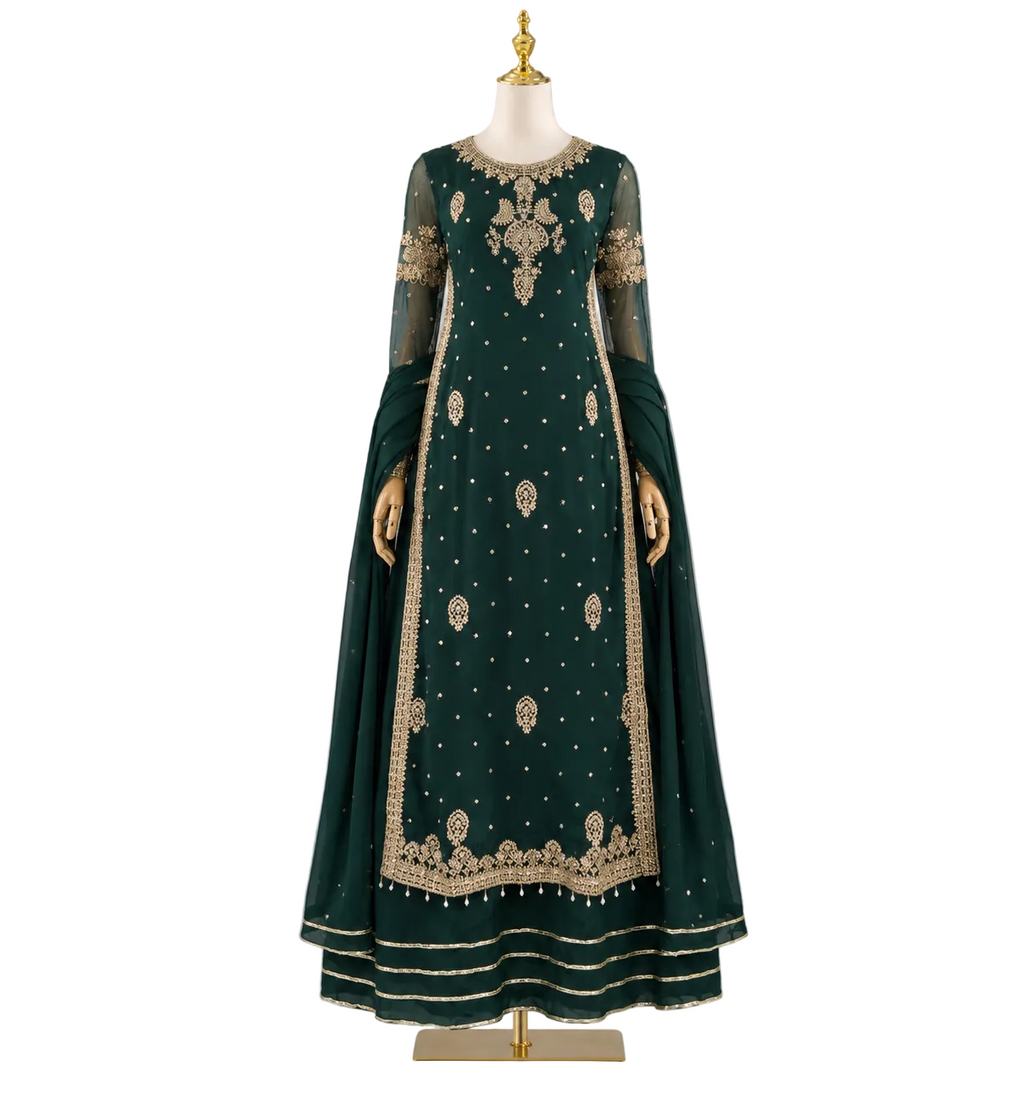 Sima-Long kameez with lehnga bottom