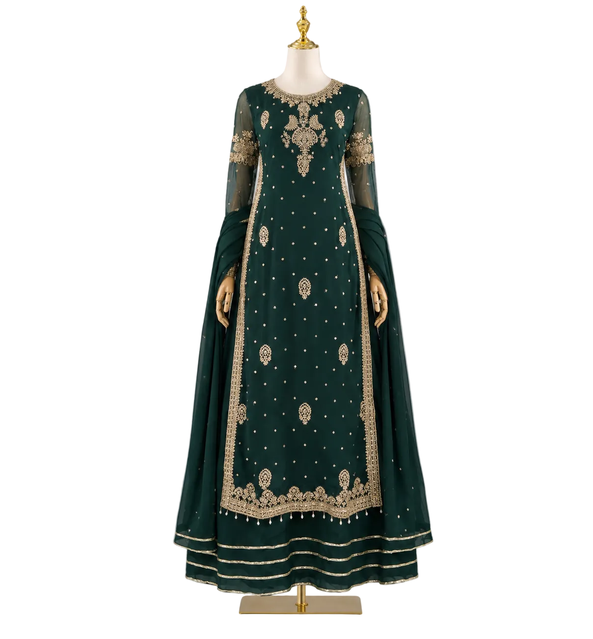 Sima-Long kameez with lehnga bottom