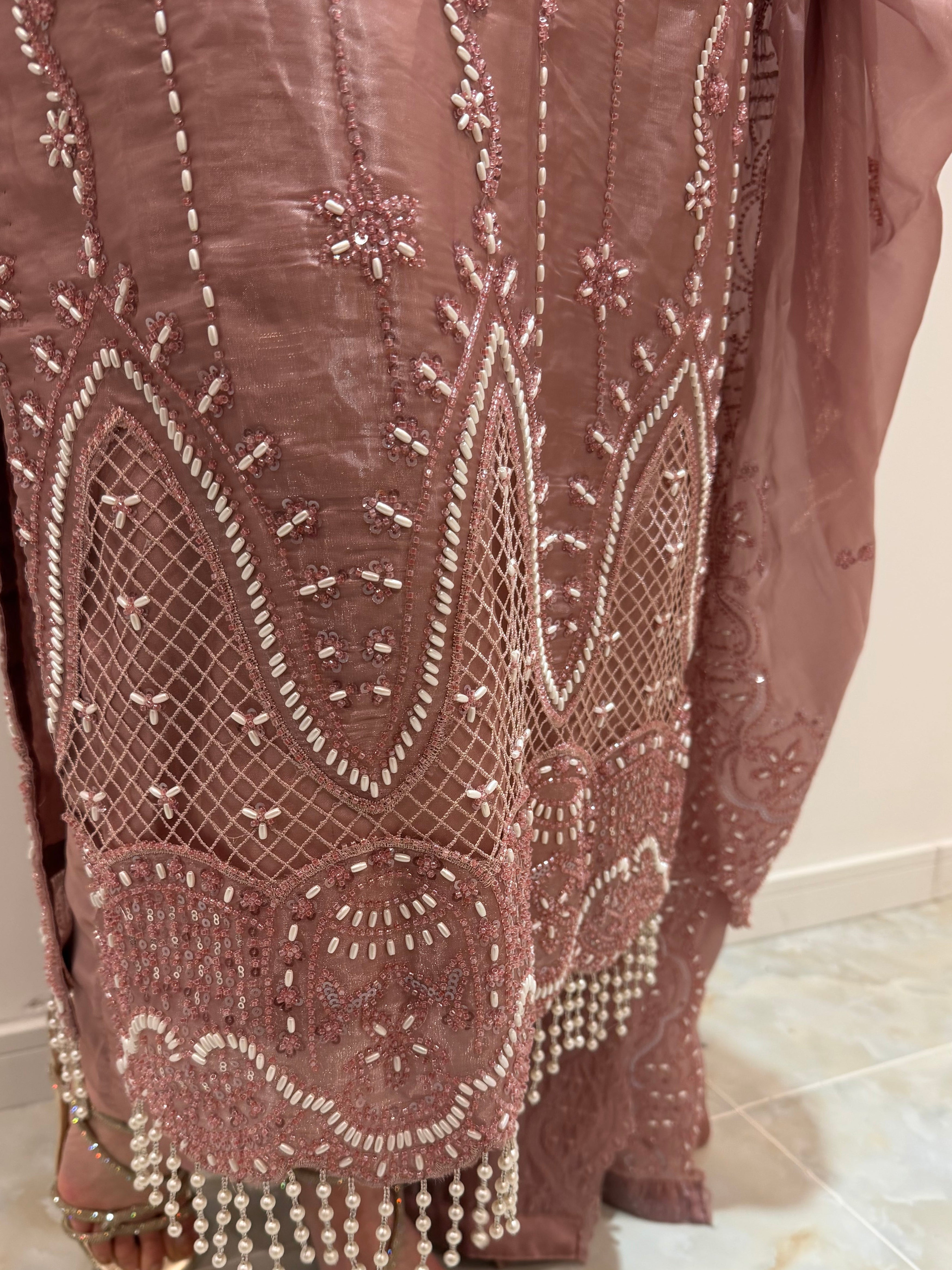 Saira- Beaded Kameez with capri Trousers