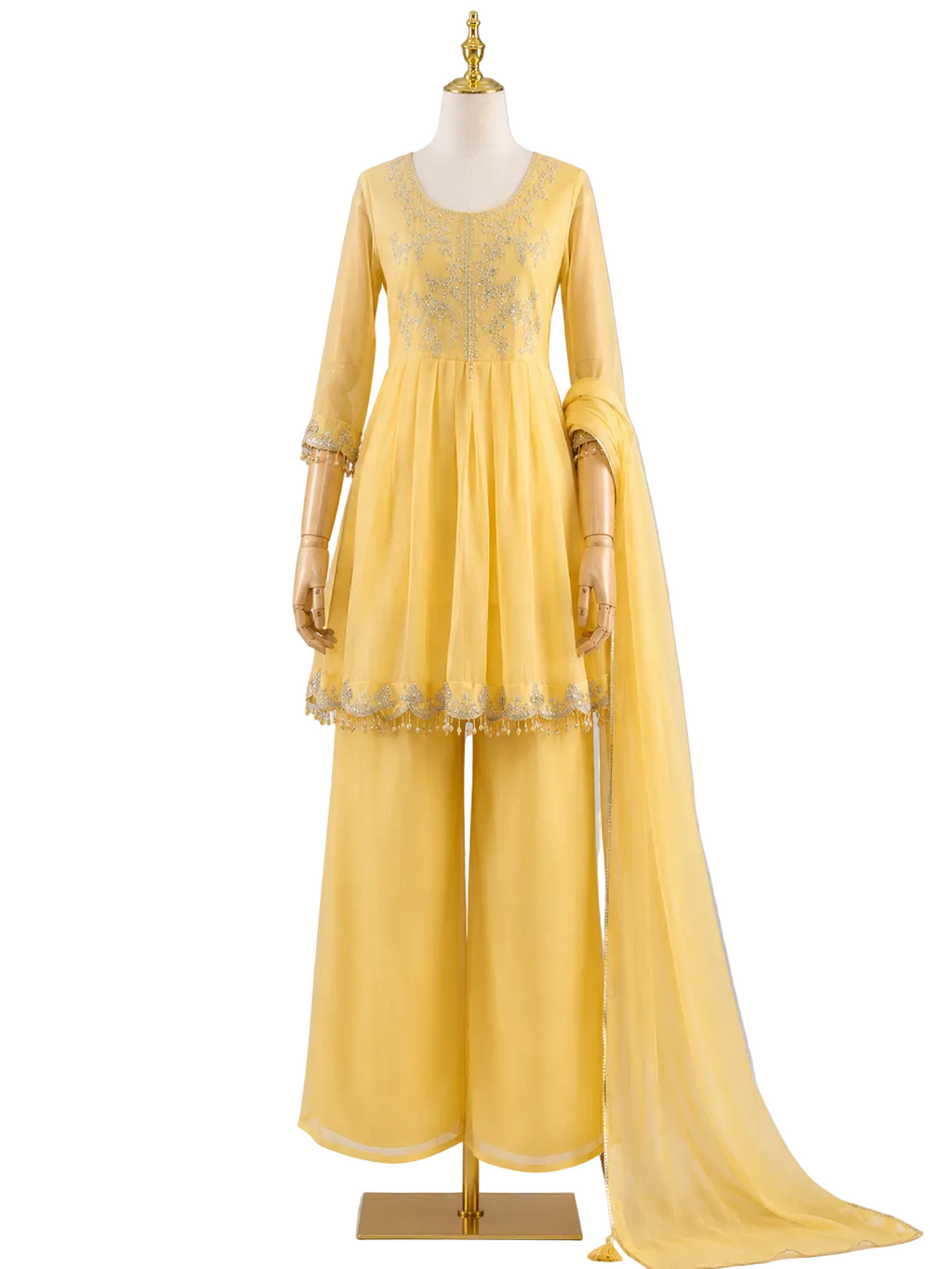 Chanda-Butter Yellow palazzo set