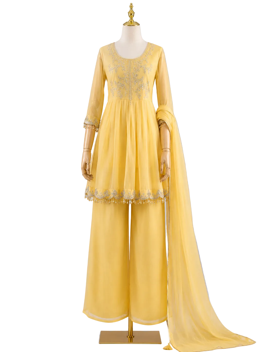 Chanda-Butter Yellow palazzo set