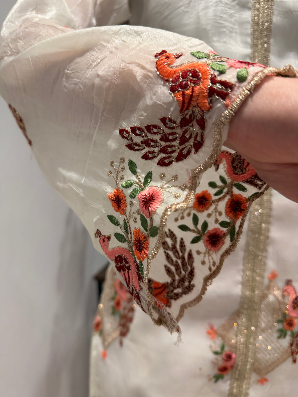 Embroidered kurta with jacquard Palazzo set