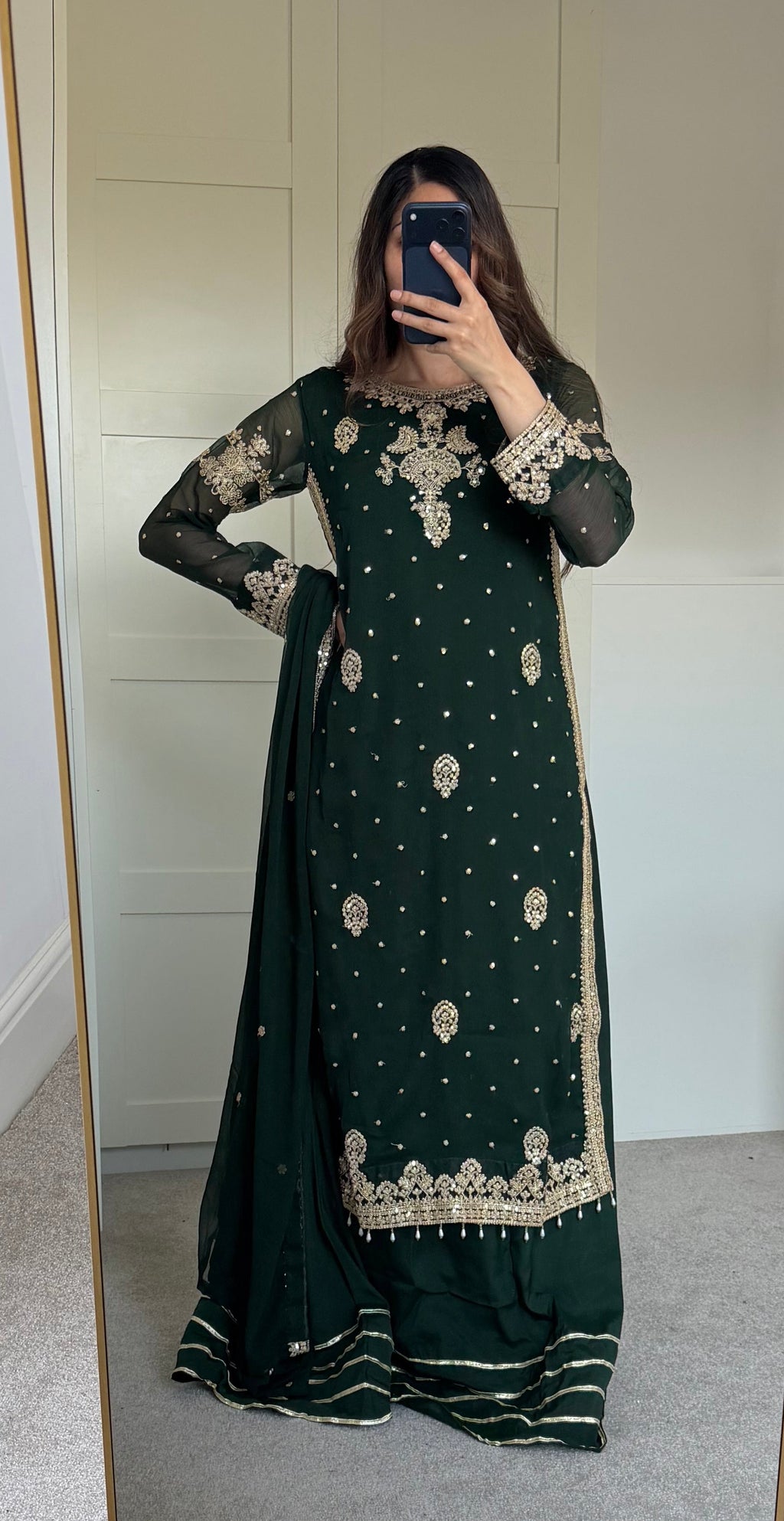 Sima-Long kameez with lehnga bottom