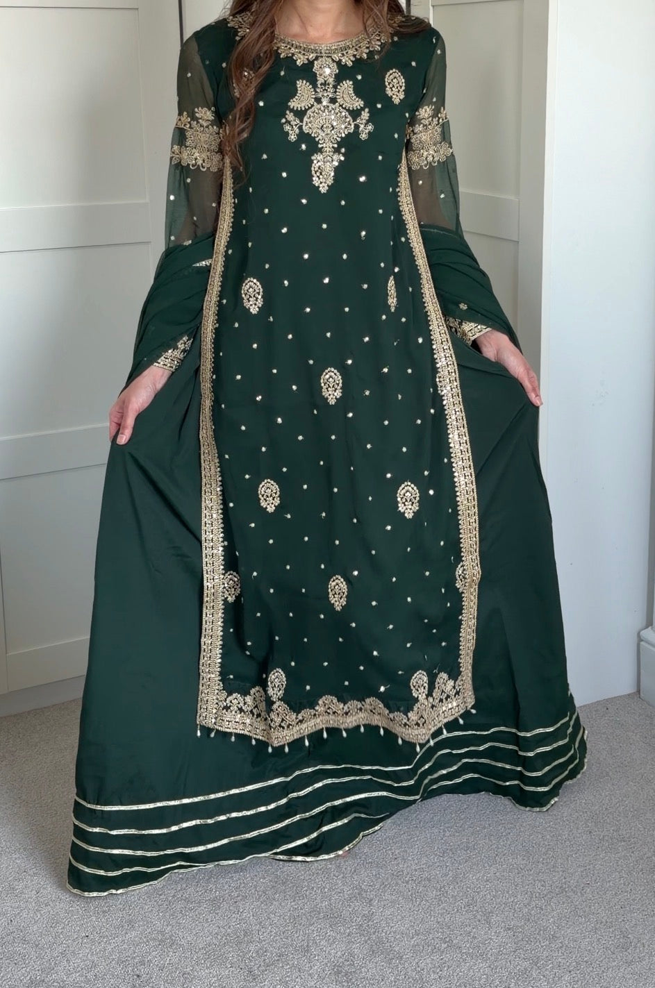 Sima-Long kameez with lehnga bottom