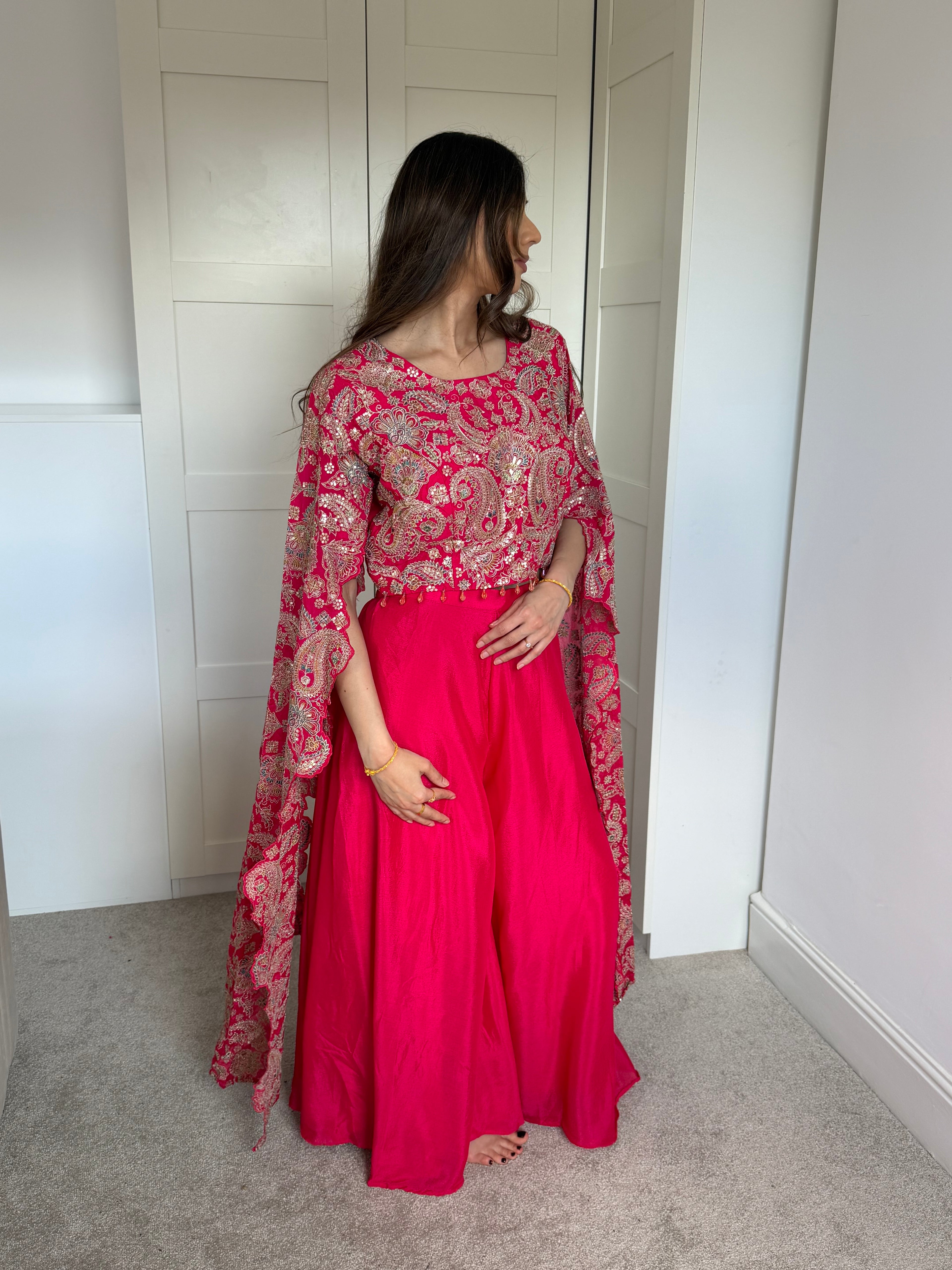 Zari Embroidery palazzo indo-Western set