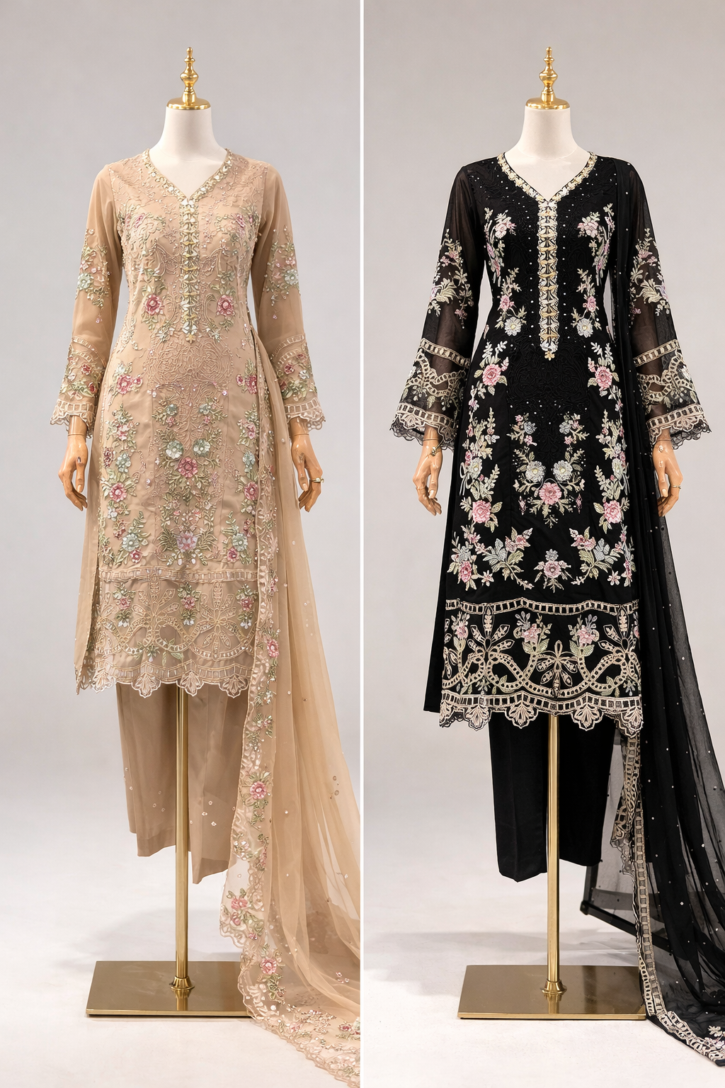 Chiffon Khartli embroidery