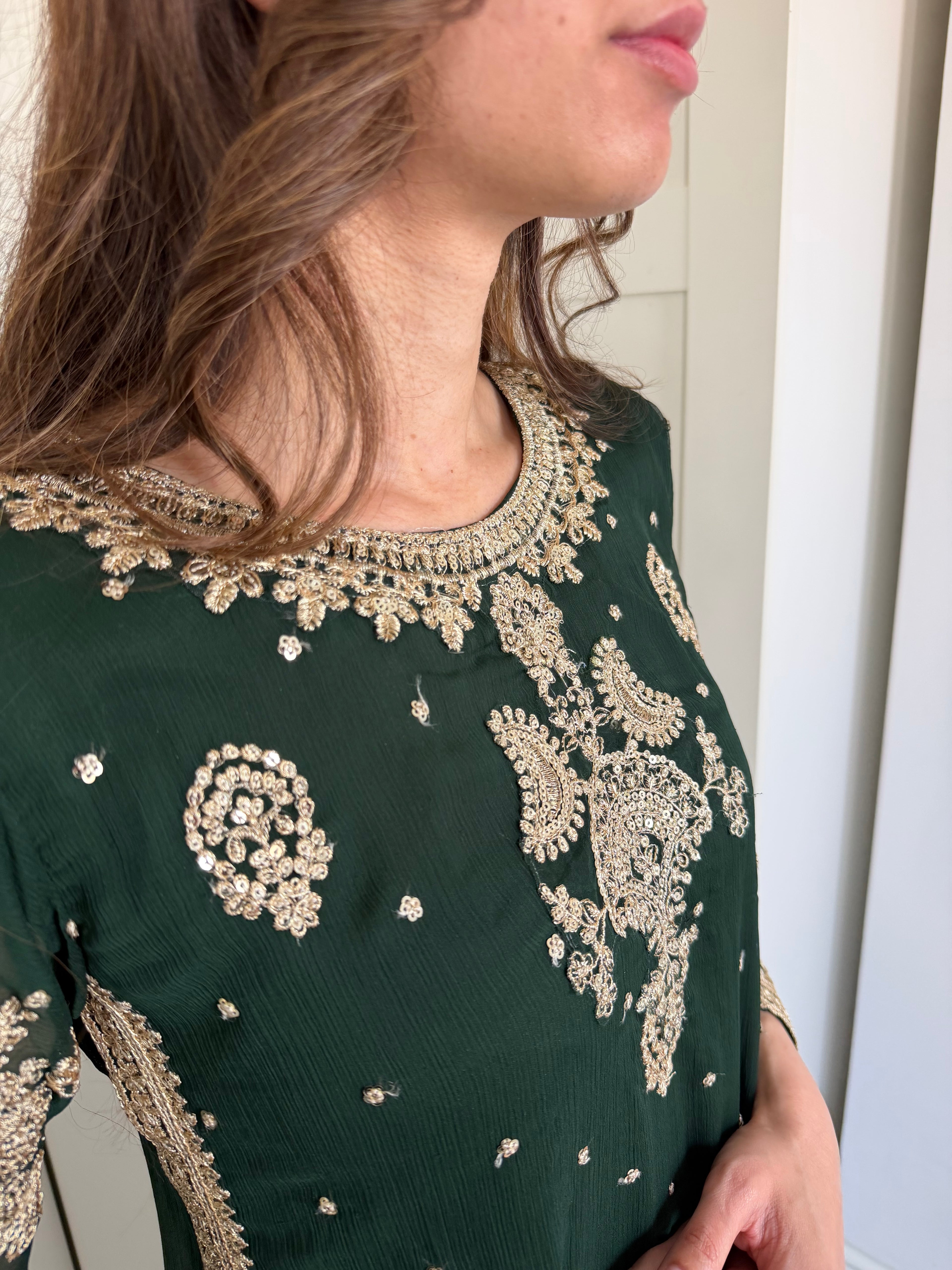 Sima-Long kameez with lehnga bottom