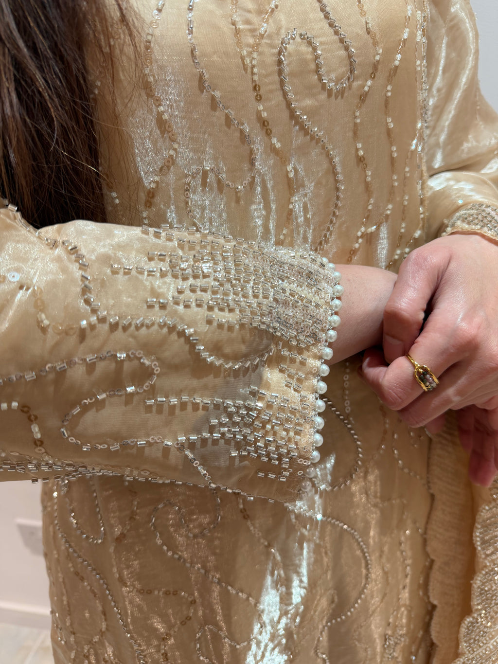 Fiza champagne Extra flared sharara