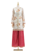 Embroidered kurta with jacquard Palazzo set