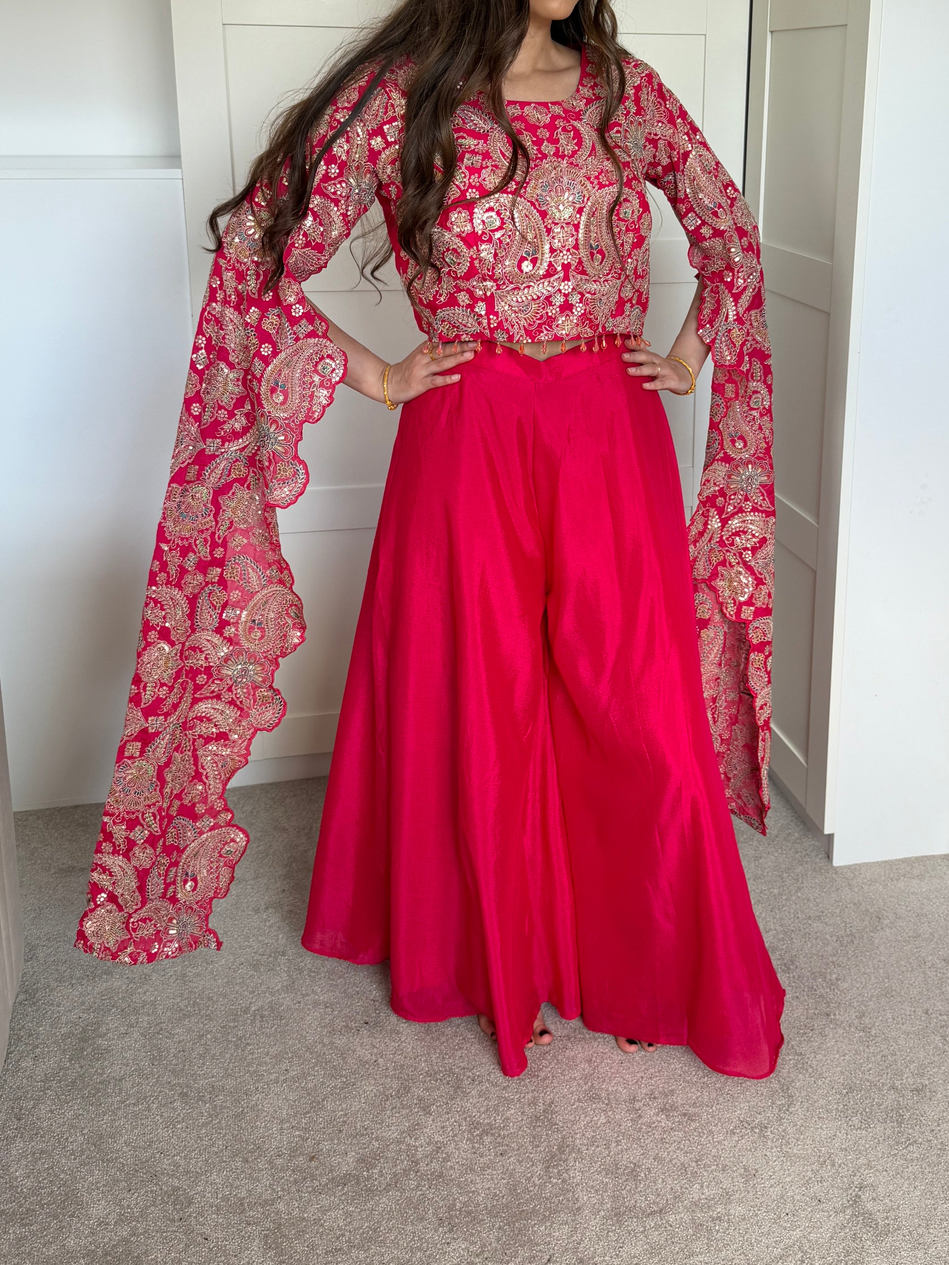 Zari Embroidery palazzo indo-Western set