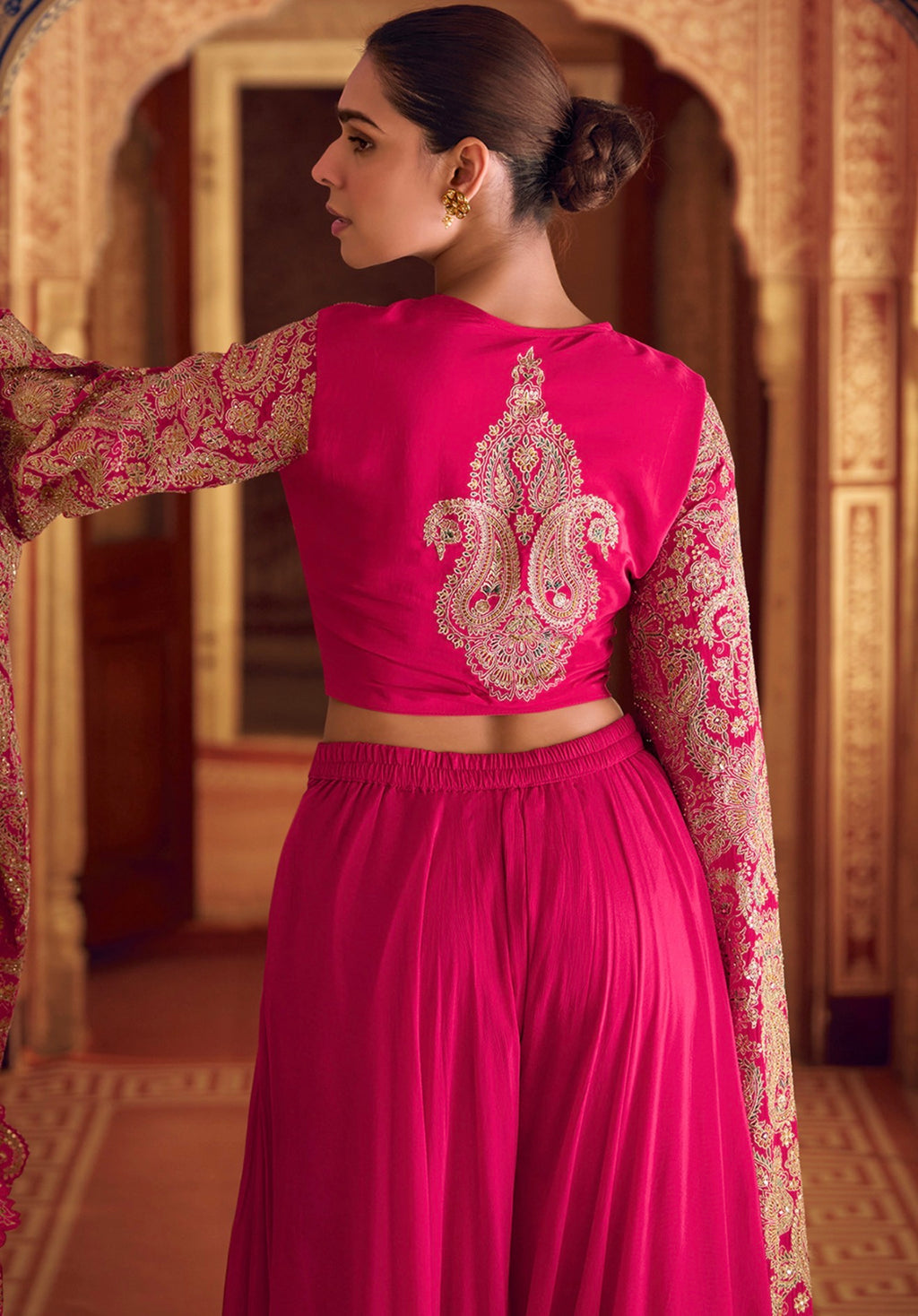 Zari Embroidery palazzo indo-Western set