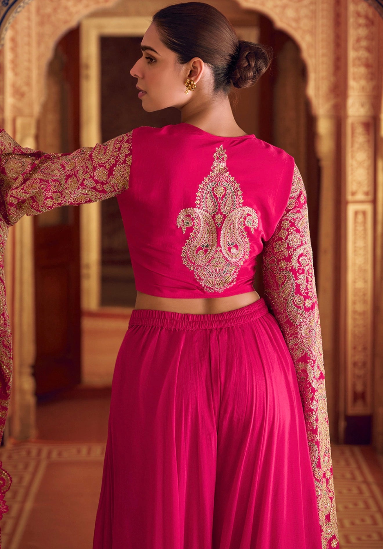 Zari Embroidery palazzo indo-Western set