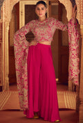 Zari Embroidery palazzo indo-Western set