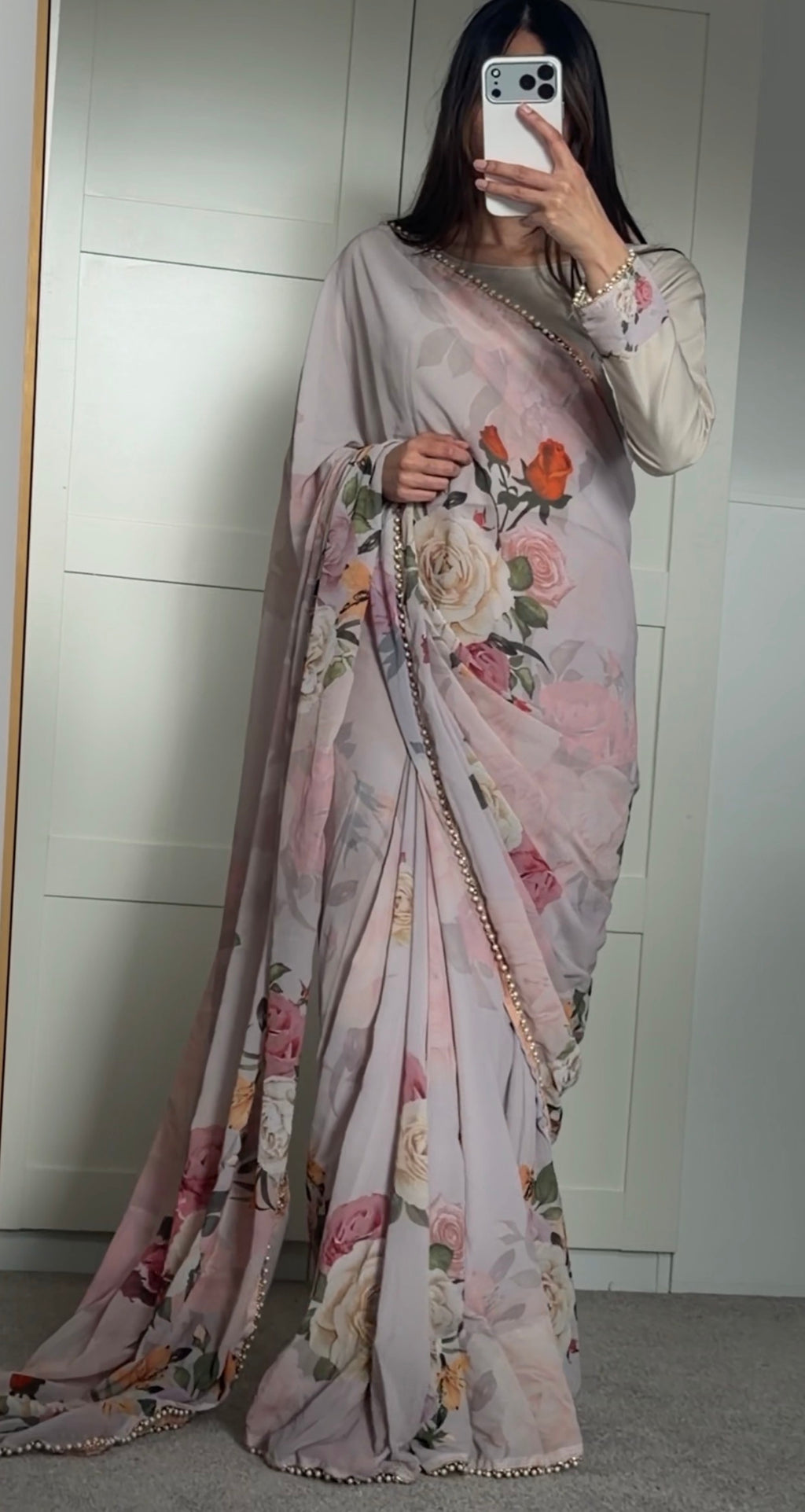 💐Saira💐-Vintage Floral Ready To Wear Saree