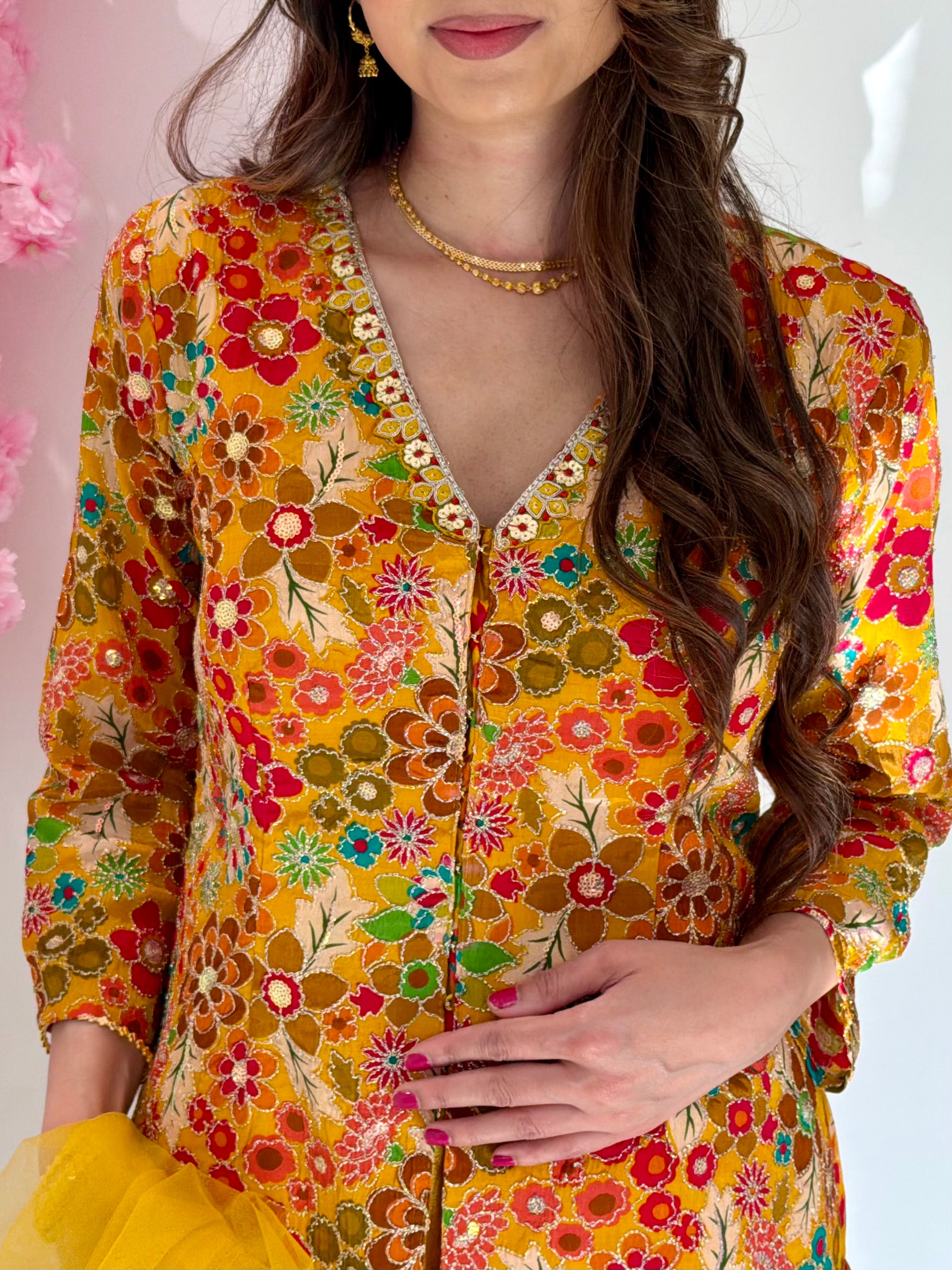 Jacket style Floral palazzo set