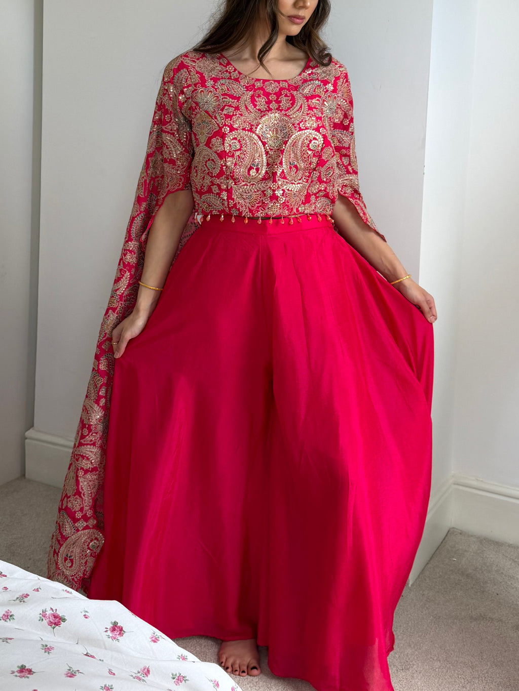 Zari Embroidery palazzo indo-Western set