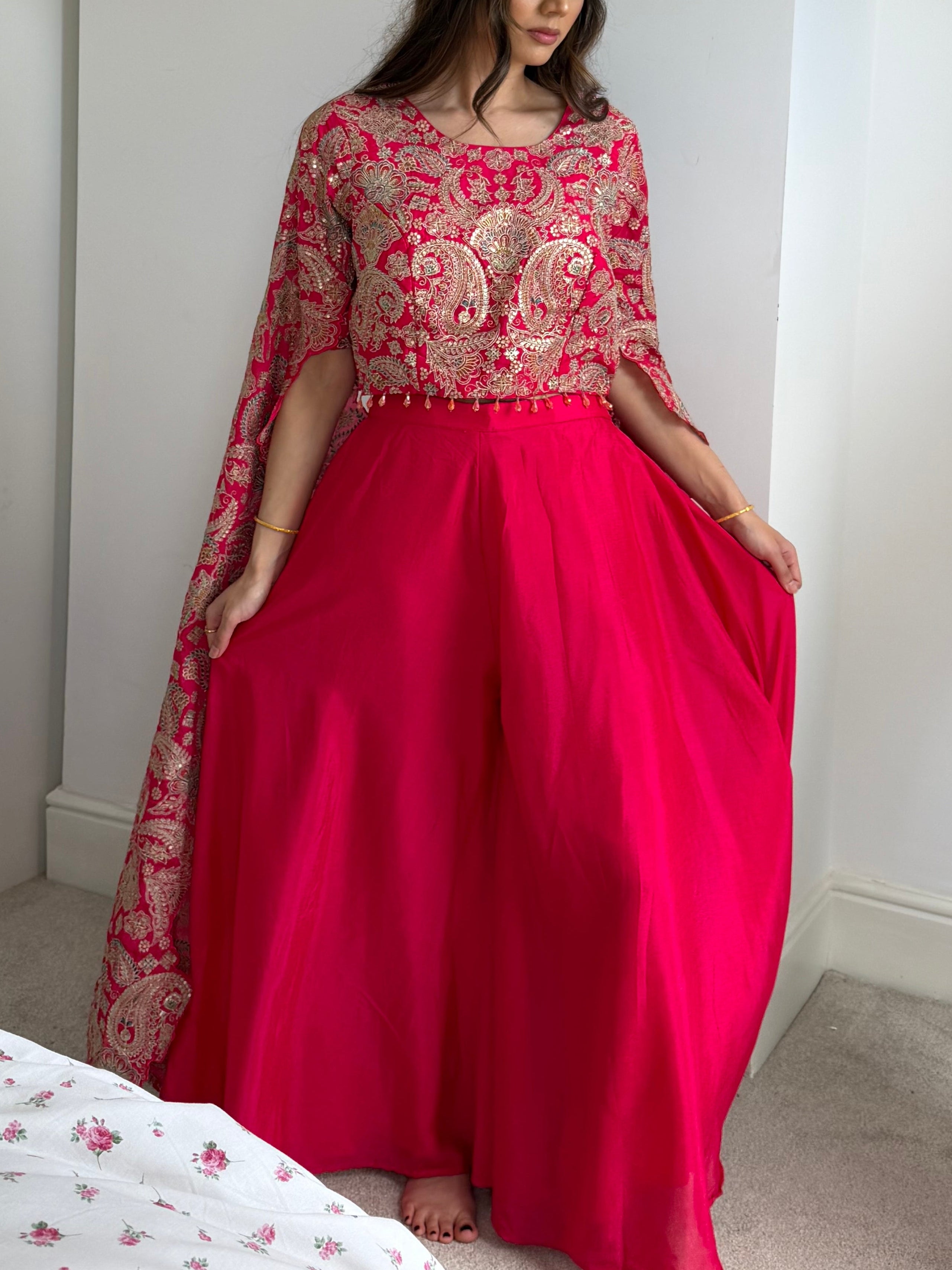 Zari Embroidery palazzo indo-Western set