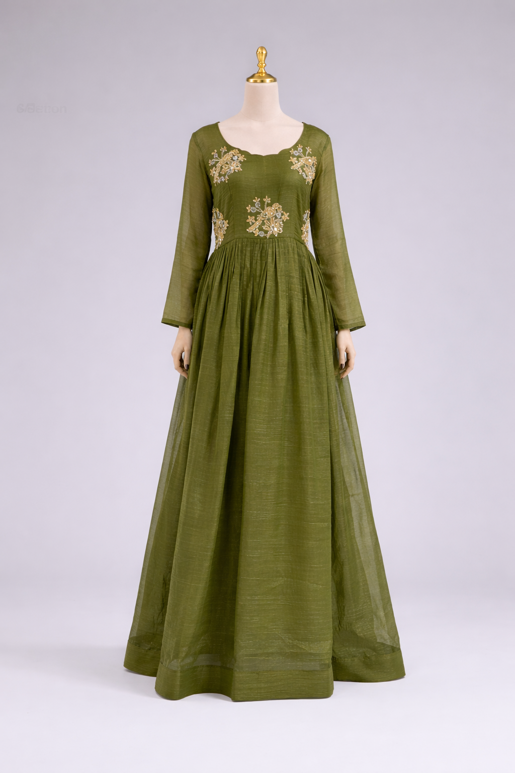 Aliza -Dark Sage Flowy Dress