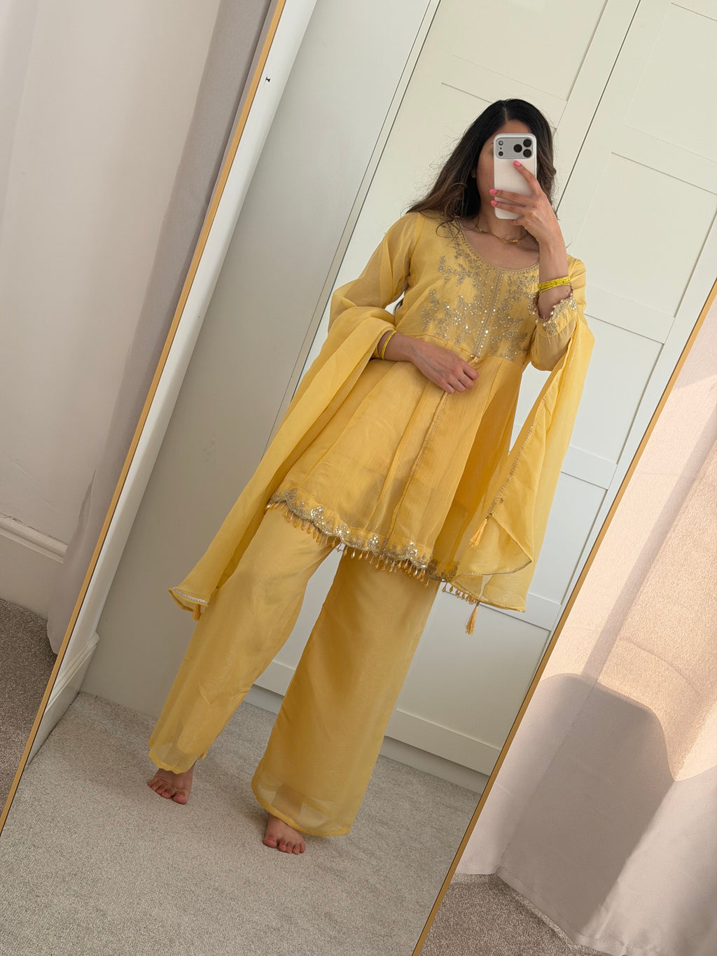 Chanda-Butter Yellow palazzo set