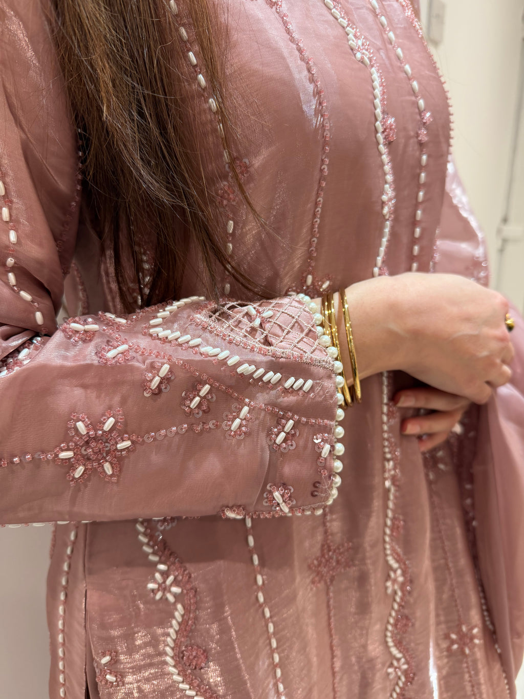 Saira- Beaded Kameez with capri Trousers
