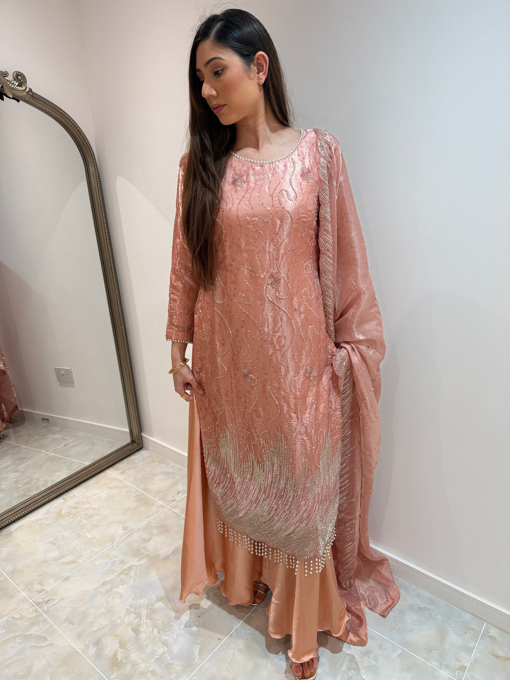 Fiza-Light Pink Extra Flared Sharara