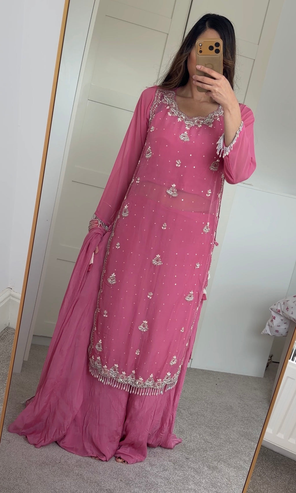 Handwork kameez with palazzo set