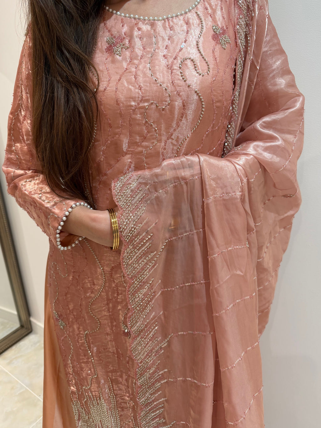 Fiza-Light Pink Extra Flared Sharara