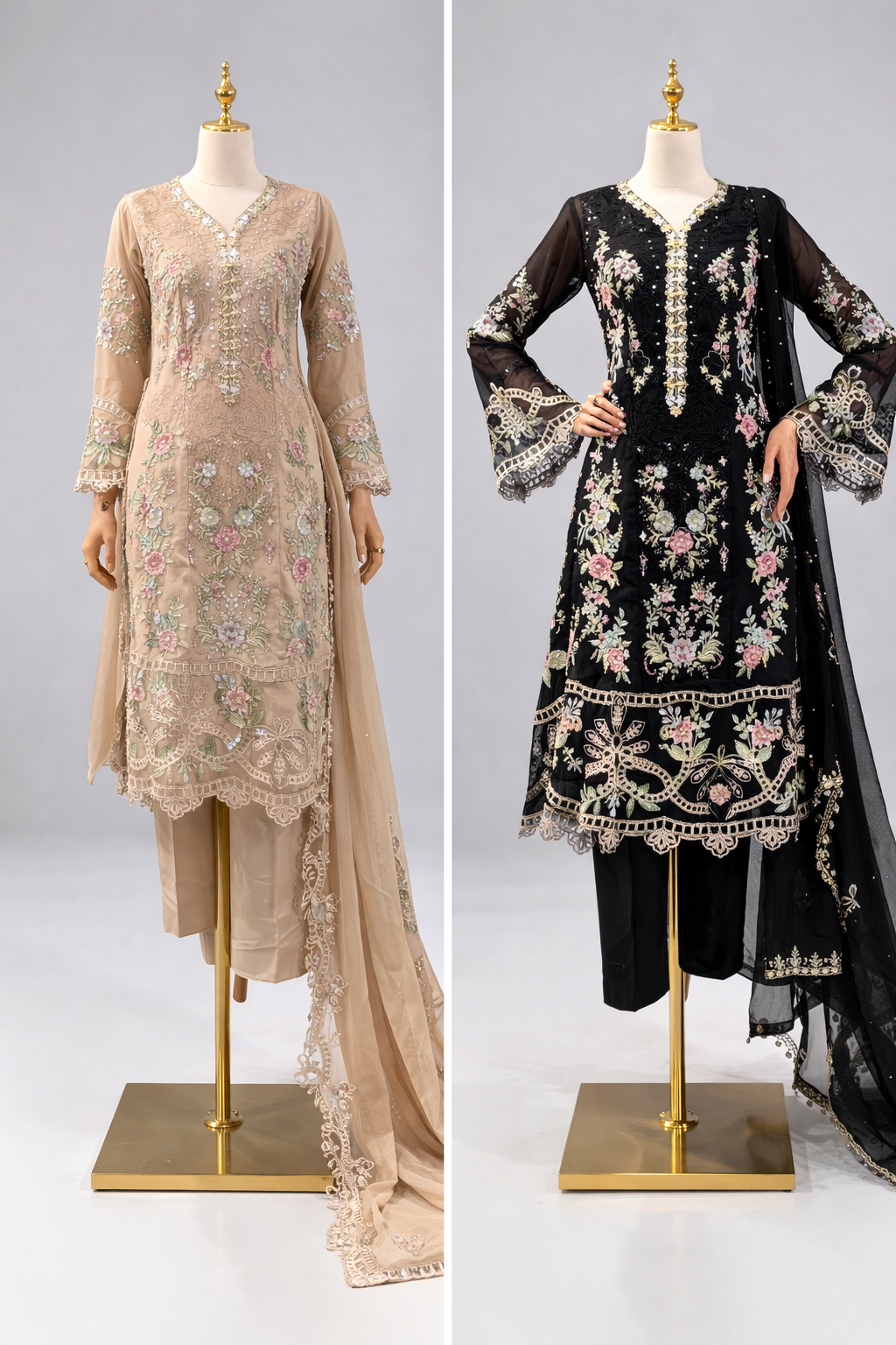 Chiffon Khartli embroidery