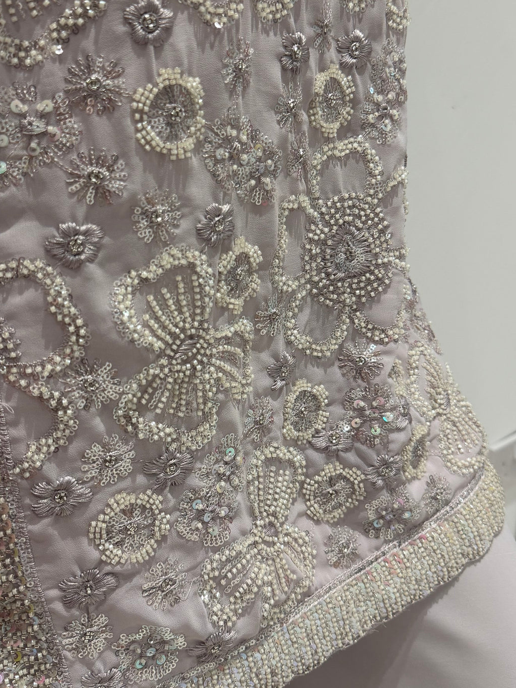 Eid collection-Beaded kameez with Extra flared Palazzo-Lilac