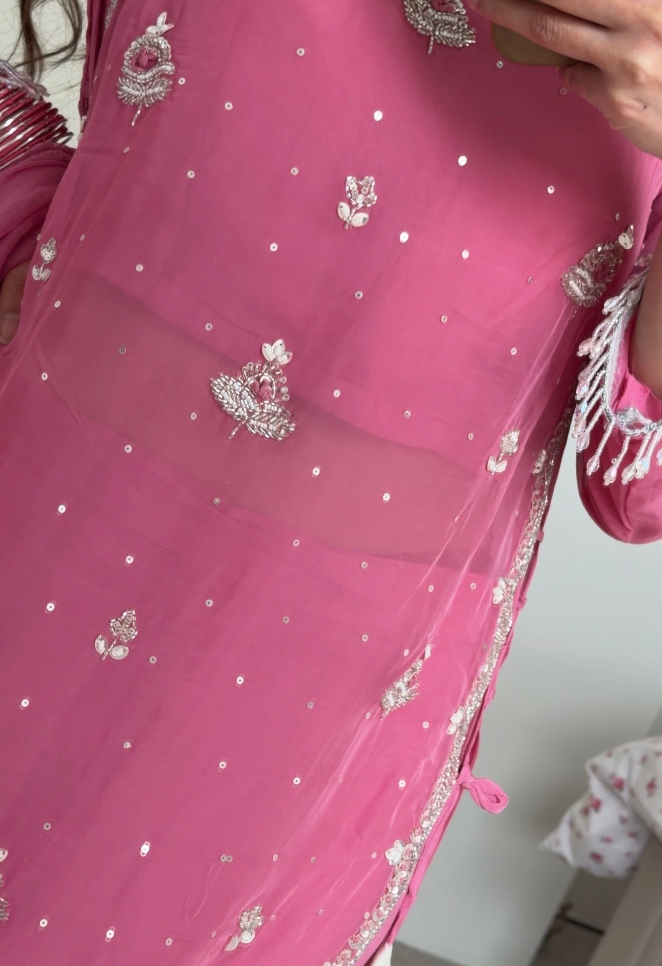 Handwork kameez with palazzo set