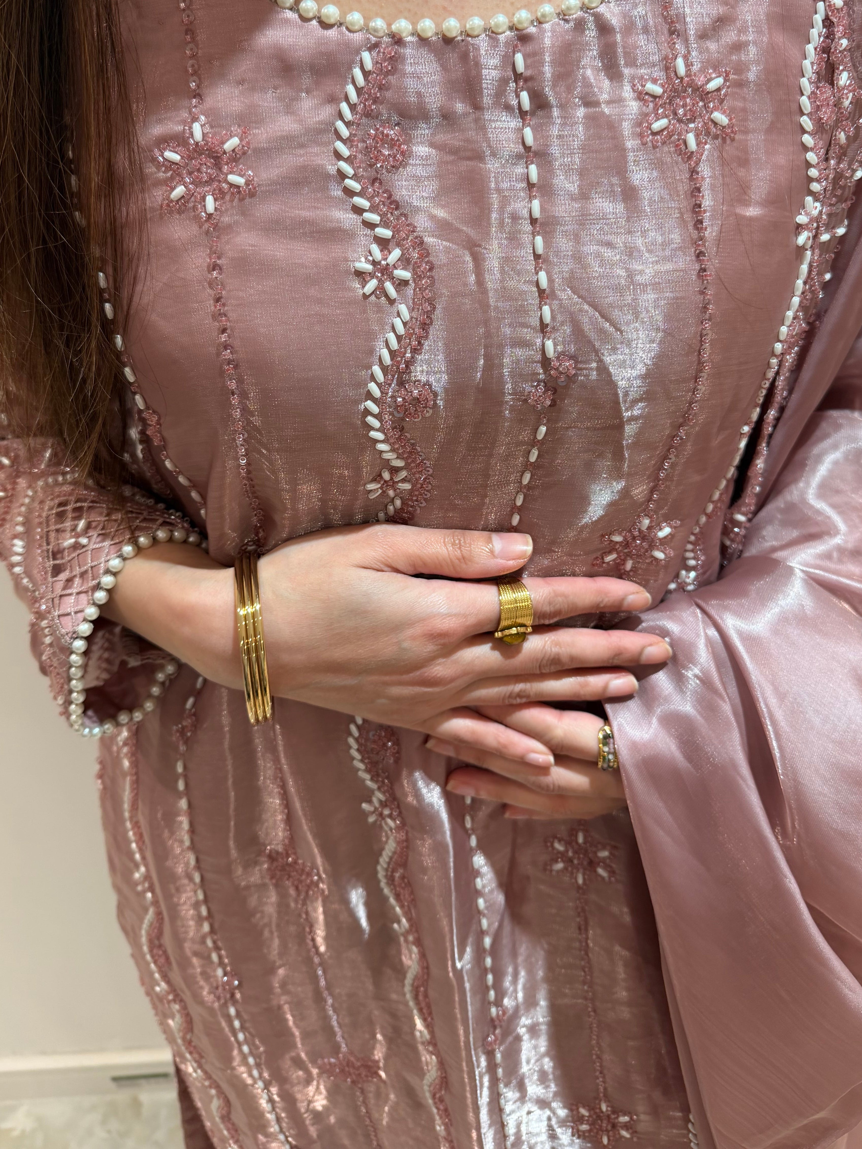 Saira- Beaded Kameez with capri Trousers