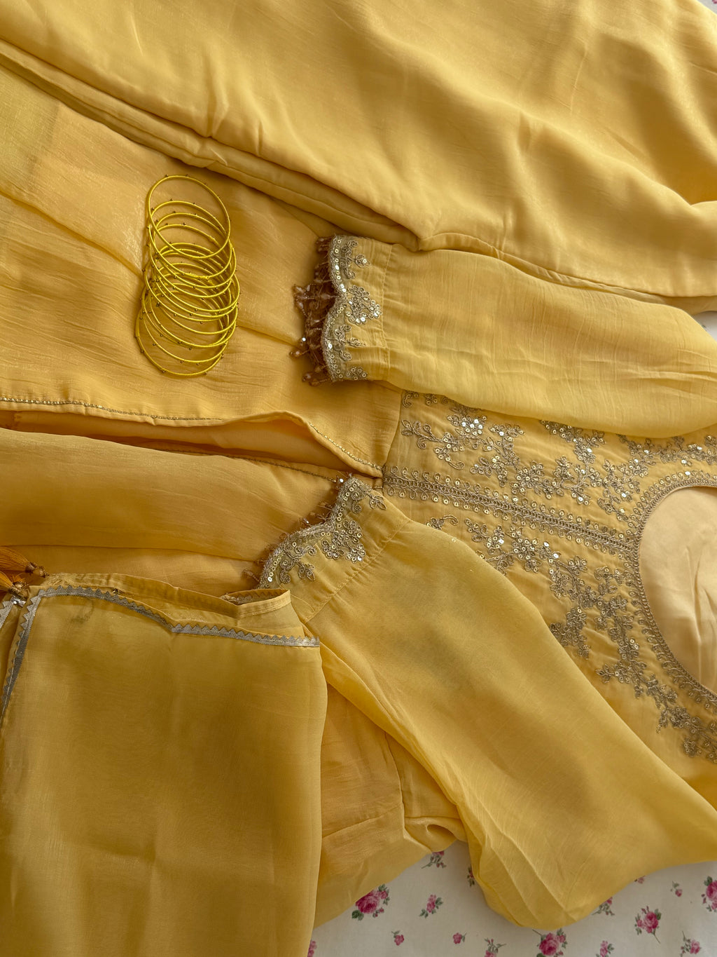 Chanda-Butter Yellow palazzo set