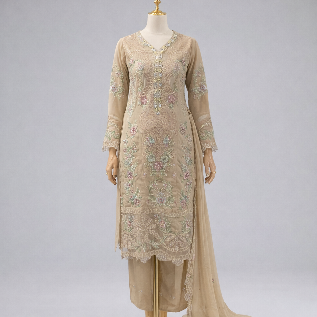 Chiffon Khartli embroidery