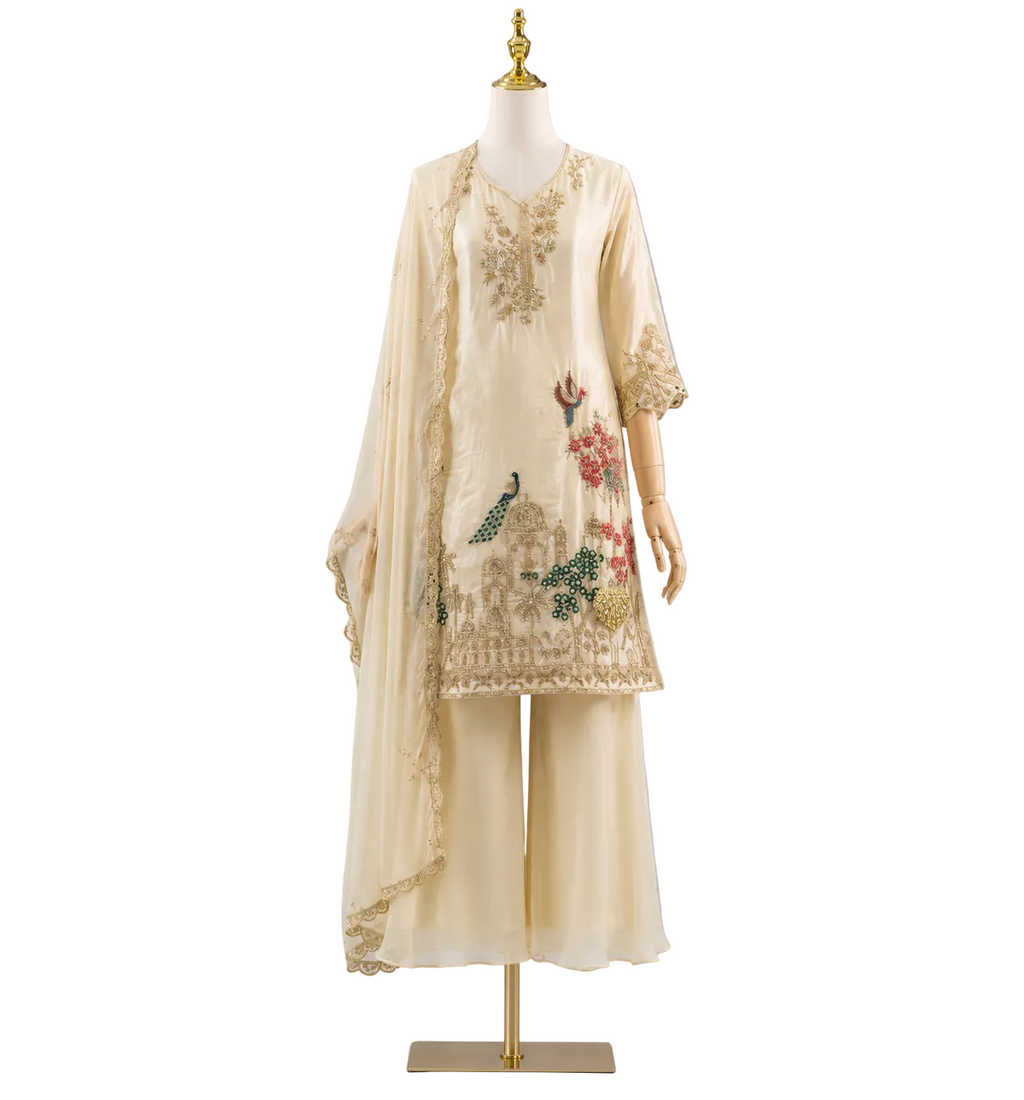 Ivory Noor -Hand Embellishment sharara set