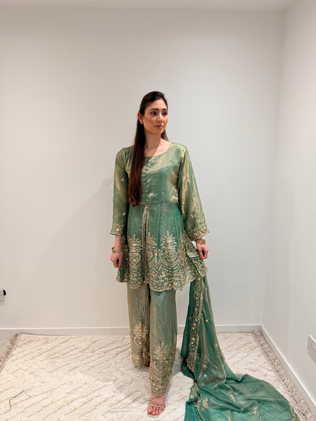 Satin silk Sharara set