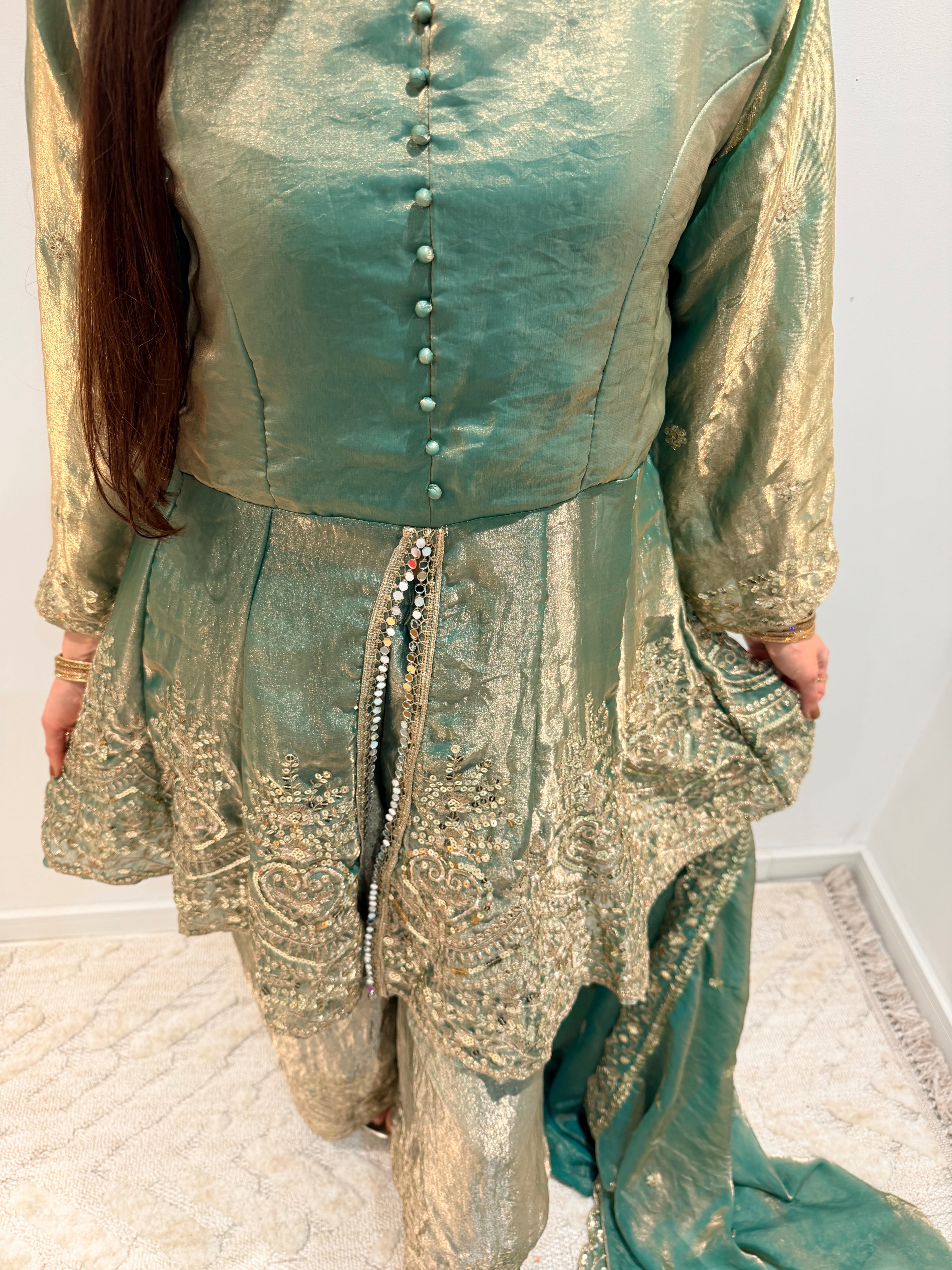 Satin silk Sharara set