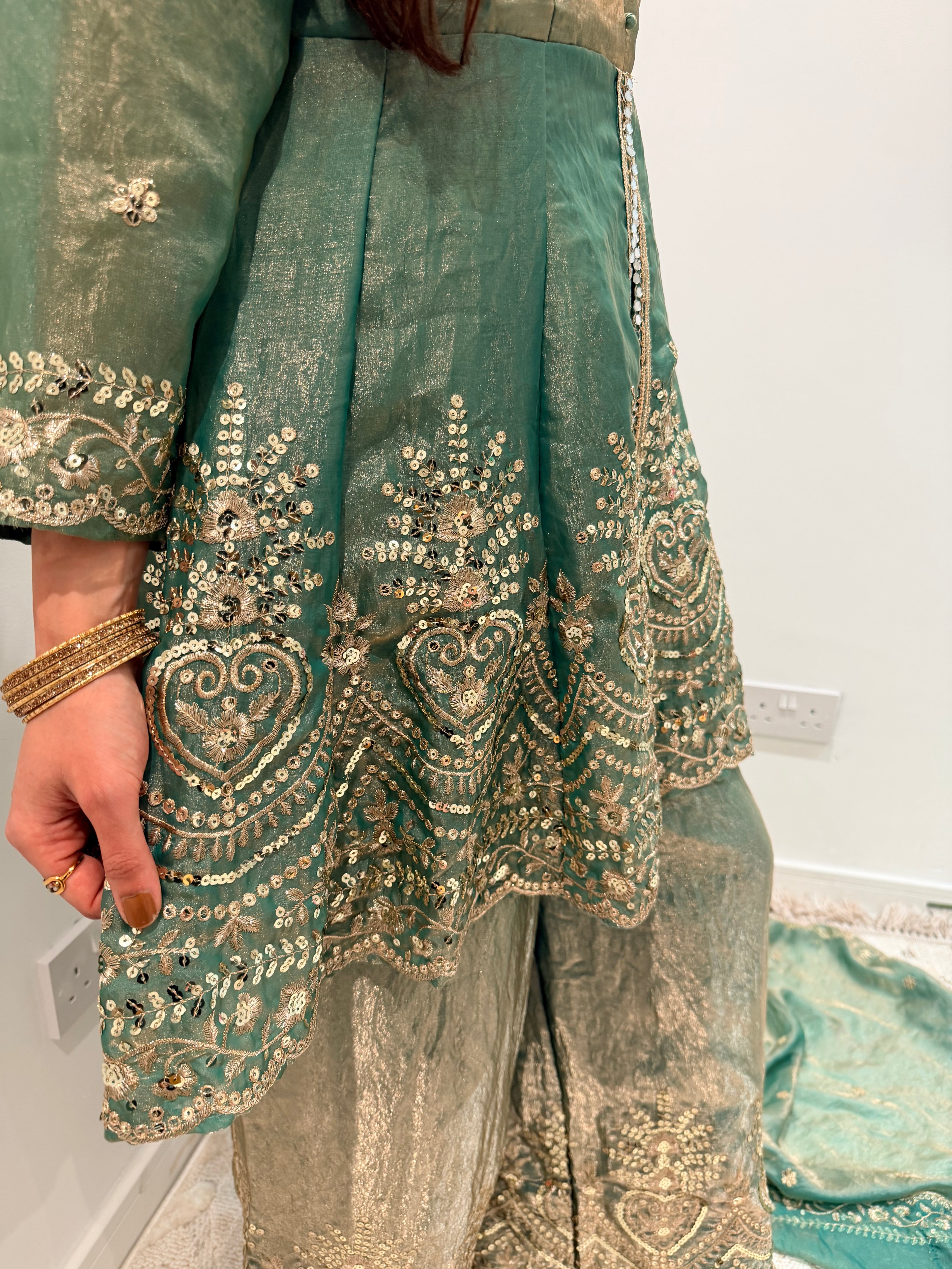 Satin silk Sharara set