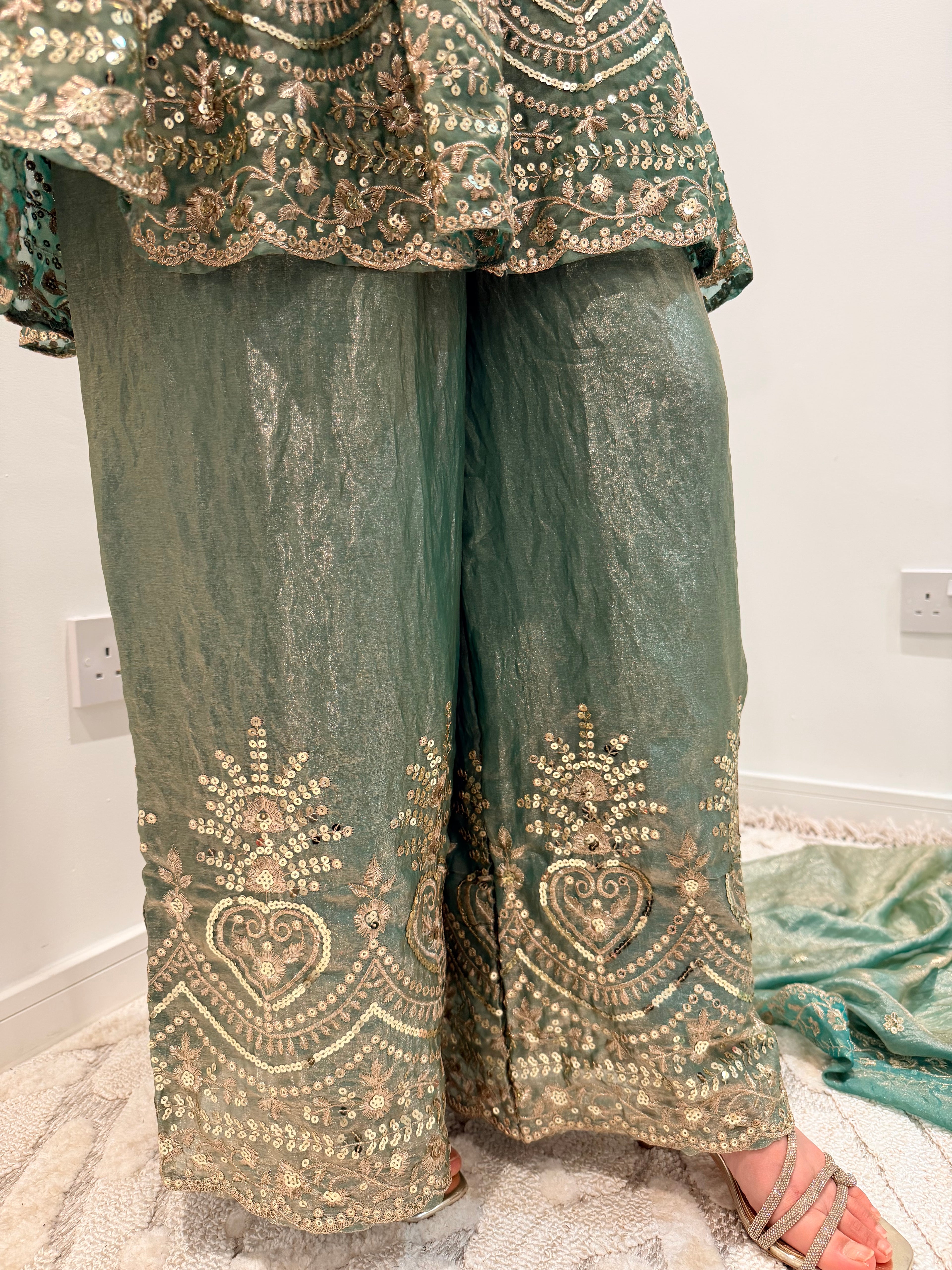 Satin silk Sharara set