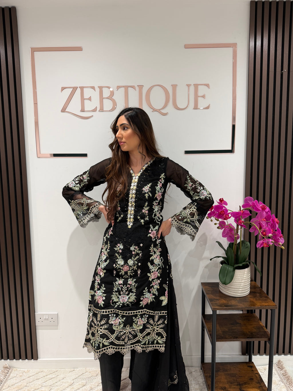 Chiffon Khartli embroidery