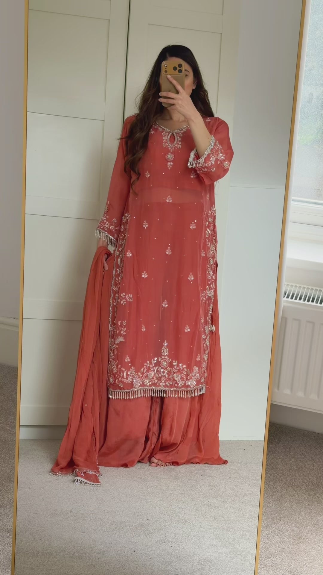 Flared Sharara with handwork Kameez